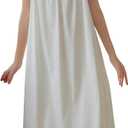Lu's Chic Women's Victorian Nightgown Princess Cotton Sleepwear Short Sleeve Loungewear (Medium)