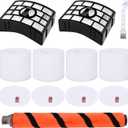 Leadaybetter Filter Replacement for Shark APEX DuoClean Lift-Away AX950 AX951 AZ1002 AZ1000 AZ1000W, 2 Black Filters, 4 Foam & Felt Filters, 1 Brush Roll, Compare to Part # XFF650 & XHF650 & 1173FT950
