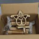 Retro Christmas Stocking Holders for Mantel - Set of 4 Vintage Heavy Hangers for Fireplace Decorations - Reindeer, Snowflake, Santa, Snowman Hooks