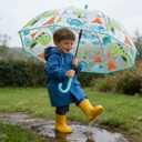 MRTLLOA Kids Clear Bubble Umbrella with an Easy Grip Curved Handle, Safety Transparent Dome Bubble Umbrella for Toddler Boys Girls, One_size