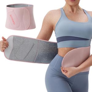 Waist Trimmer for Women & Men - Sweat Belt Waist Trainer Stomach Wrap for High-Intensity Training & Workouts, One Size