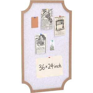 Novabright Large Cork Board 36 x 24 Inch Bulletin Board, Modern Gold Fabric Felt Notice Pin Photo Display, Wall Decoration Bulletin, for Office, Home, School, Classroom Message or Vision Decoration, 36" x 24.2"
