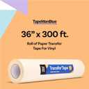 Paper Transfer Tape for Vinyl, 36 inch x 300 feet, Medium-High Tack Application Tape with Layflat Adhesive for Vinyl Letters, Decals, and Graphics