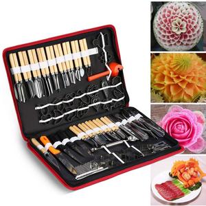 80PCS Portable Vegetable Fruit Food Peeling Culinary Kitchen Carving Set Vegetable Garnishing Tool for Caterer or Carving Hobbyists
