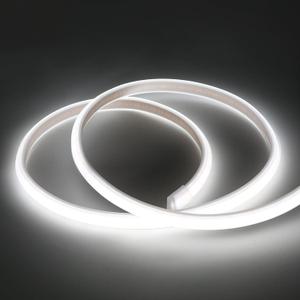 COB LED Strip Lights Outdoor Waterproof IP67 AC 110V Light Stip 6.56 ft Cuttable Flexible LED Lights 320LEDs/m 6000K Cold White with US Plug 2M Indoor Rope Lights for Bedroom Kitchen Cabinet Mirror
