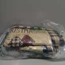 Artoid Mode Buffalo Plaid Xmas Tree Merry Christmas Kitchen Mats Set of 3, Winter Home Decor Low-Profile Kitchen Rugs for Floor - 17"x29"+17"x36"+17"x47" (Black/Beige)