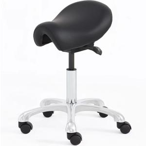 Saddle Stool Rolling Chair, Lash Tech Stool Ergonomic Saddle Chair for Bar Salon Spa Tattoo Makeup Hair Stylists (Black)