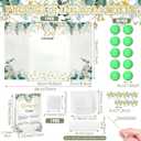 Ctosree 31 Pieces Greenery Baby Shower Diaper Game 1 Diaper Baby Shower Game Board 7 Diapers 10 Plastic Balls 1 Organza Bag for Bridal Games Boy Girl
