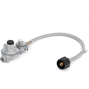 Stanbroil Horizontal Two Stage Propane Regulator - 20" RV Propane Pigtail Stainless Steel Braided Hose Type 1 Connection with 1/4" Male NPT