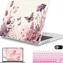 Mektron Case for M5 MacBook Pro 14 inch 2026 Model A3427 A3426 Fit 2025-2021 Model A3434 A3112 M4 A3112 A3401 A3185 M3 A2918 A2992 M2 A2779 M1 A2442 Pro/Max Cover, Butterfly Flower C074
