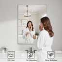 Koonmi Silver Rectangle Wall Mirror, 24x36 Inch Bathroom Mirror, Aluminum Frame Vanity Mirror for Entryway, Living Room, Bedroom Bathroom, Hangs Horizontally or Vertically