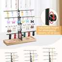 HULISEN Earring Display for Vendors, Adjustable Height Earring Display Stands for Selling, Jewelry Display for Earrings Card, Earrings Rack Display Holder with Tray, 30 Hooks, Carbonized Brown