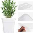 Square Planter Nursery Pots 5.2 Gallon Pots for Plants, Injection Molded Plastic Nursery Pots, Plant Container White 5.2 Gal 10-Pack