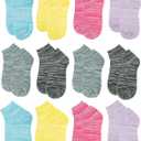Gelante 12-Pair Women's Ankle Socks, Colorful Comfortable Lightweight Breathable Athletic