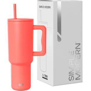 Simple Modern 40 oz Trek Tumbler with Handle and Lid | Cup Holder Friendly Insulated Stainless Steel Travel Mug