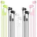 LWZCAM USB C Earbuds with Microphone 5 Pack, in-Ear Wired Headphones with Noise Isolating, Type C Earphone Heavy Bass Stereo Headsets Compatible with iPad, Android Smartphones, for Most USB-C Devices