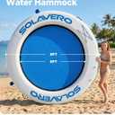SOLAVERO 10x6ft Inflatable Floating Dock and 8FT Water Hammock Pool Lounge, 8FT Round