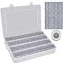 168 Pcs 46mm Coin Capsules Case with Foam Gasket, Plastic Storage Organizer Holder for Coin Collection Supplies, 7 Sizes (16/20/ 25/27/ 30/38/ 46mm) (Box Only)-White