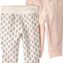Little Planet by Carter's Girl 2-Pack Joggers Made with Organic Cotton, Rosebud Petal, Pink Stripes, 6M