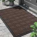 Yimobra Large Door Mat Outside Entrance 36x24, Waterproof Heavy Duty Outdoor Mats for Front Door, Non Slip Rubber Entry Mat for Garage Patio, Easy Clean, Brown