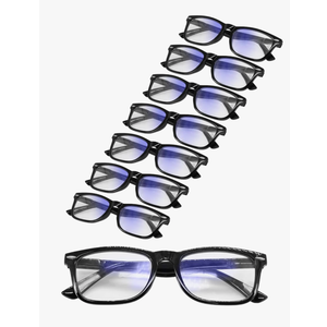 5-Pack Reading Glasses Blue Light Blocking for Men Women, Anti Glare Lightweight Glossy Black Eyeglasses, Magnification Strength: 5.5 x