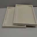 Coward Set of 2 Stackable Necklace Holder Organizer Tray Velvet Necklace Display Stand for Selling Jewelry Box Case for Storage (beige(necklace+necklace))