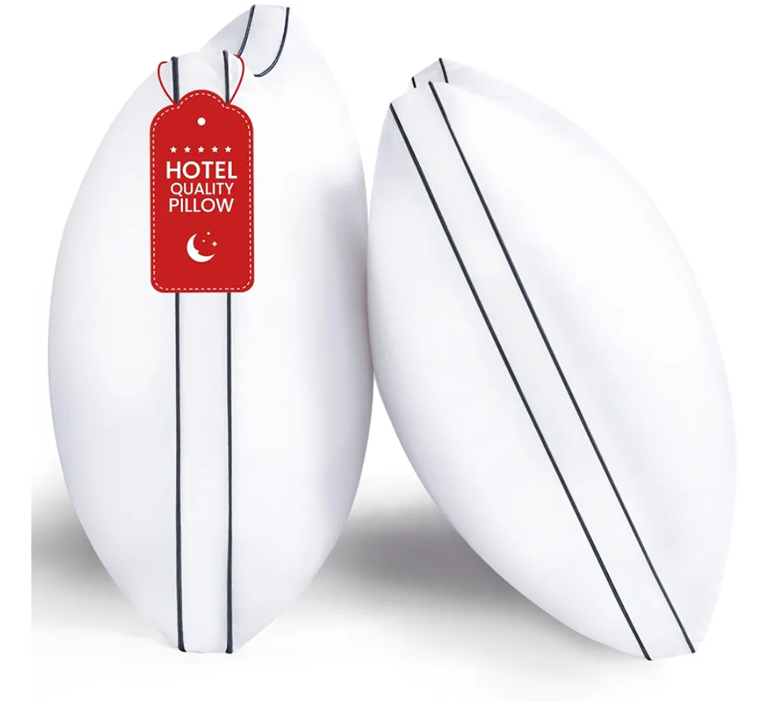 Pillows Standard Size Set of 2, Bed Pillows for Sleeping 2 Pack, Luxury Hotel Quality, Supportive Standard Pillows with Soft Down Alternative for Back Stomach Side Sleepers, Machine Washable