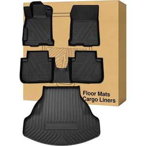 Floor Mats  Cargo Liners Compatible with 2013-2017 Honda AccordAll Weather Protection Waterproof Durable Anti-Slip Odorless Custom-fit Front Rear Rows Back Trunk Tray Full Set Carpet Liner