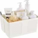 Shower Caddy Portable and Cleaning Caddy Organizer for Bathroom, Kitchen,Toiletries Storage, Caddy organizer with handle, Rust-Resistant, Durable Material(Milky White, 9.36"L7.73"W7.24"H)
