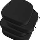 idee-home Outdoor Chair Cushions Set of 4, 19" x 19" x 3" Thick Patio Furniture Outdoor Seat Cushions Waterproof with Ties, Dining Pads (Black)