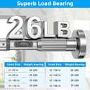 MEXAU Silver Tension Curtain Rods for Windows 41-118 Inches Heavy Duty Tension Rod Adjustable Curtain Rods No Drilling for Bathroom Living Room Outdoor Patio Hold Up Blackout Curtains and Non Slip