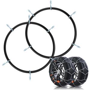 DEDC Snow Chain Tensioner, Traction Chain Rubber Tightener for Car, Passenger Vehicle and ATV, 2 Pieces, Fit for 12 to 14 Inch Rims, Snow Chains Accessories