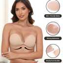 MITALOO Adhesive Bra Invisible Sticky Strapless Push up Backless Reusable Silicone Covering Nipple Bras