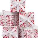 Jaywayang 5 Pack White Valentine Gift Boxes with Lids, Ribbons and Tissue Papers Square Gift Boxes - 7.1 Inch - Presents Wrapping Valentine's Day Decoration Party Favor Boxes.
