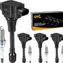 QYL Set of 4 Ignition Coil UF549 & Iridium Spark Plugs 9029 Compatible with 2007-2014 Nissan Altima Versa Sentra Rogue Cube QX60 NV200 2.5L 2.0L 1.8L 1.6L
