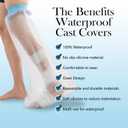 Cast Shower Cover Leg Waterproof Foot Cover Shower, Cast Protector for Shower Leg Adult, ACL Recovery Must Haves, Cast Shower Cover, Reusable Waterproof, Soft Silicone Gifts
