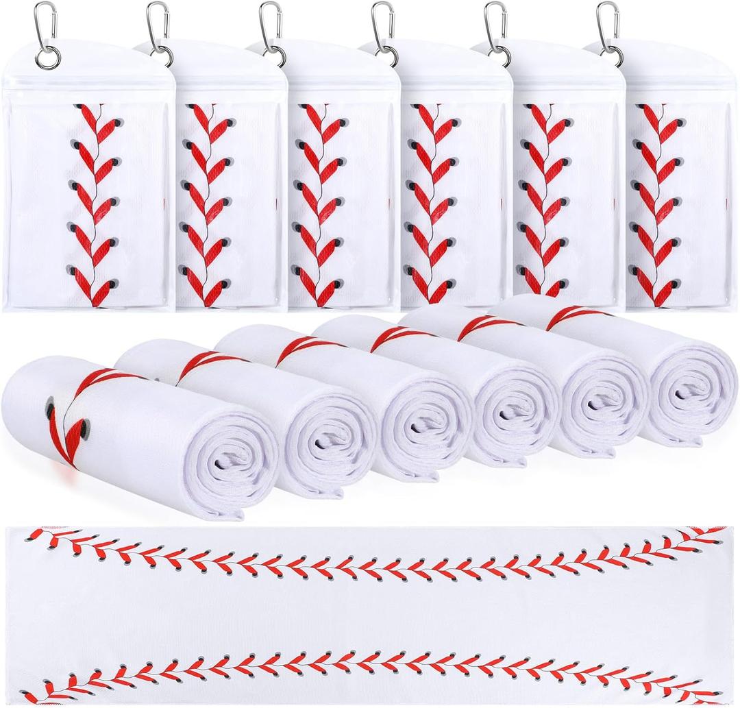 12 Pack Baseball Cooling Towels, Sports Towels with Bags, 40"x12" Breathable Chilly Towel, Microfiber Towel for Baseball Sport Team Gift (White, Red) 12 Pack Baseball Cooling Towels, Sports Towels with Bags, 40"x12" Breathable Chilly Towel, Microfiber Towel for Baseball Sport Team Gift (White, Red)