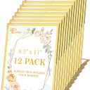 EHWINE 12 Pack Acrylic Sign Holder 8.5 x 11, Gold Picture Frame Stand up Table Top Sign Holders, Slanted Back Paper Holder Clear Display Stand Menu Flyer Holder for Wedding Party