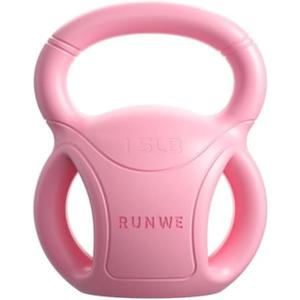RUNWE 3 Handle Kettlebells Weight - Weight for Women Options 5, 10, 15 and 20 LB for Russian Twists AB Exercise, Weightlifting and Core Fitness Exercise Home Gym [Single in Sold]
