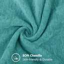 decorUhome Chenille Turquoise Summer Throw Pillow Covers 18x18 Inch Set of 2, Decorative Soft Couch Pillow Covers Solid Dyed Accent Farmhouse Neutral Square Pillow Cases for Sofa