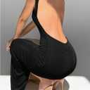 Floerns Women's Glitter Backless Tank Dress Cocktail Formal Slit Hem Bodycon Maxi Dresses (Black, L)