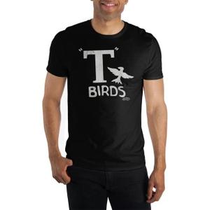 Grease T-Birds Crew Neck Short-Sleeve T-Shirt (X-Large, Black)
