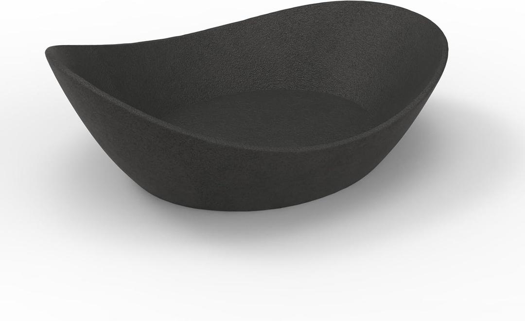 Concrete Fruit Bowl for Kitchen Counter  Large Decorative Bowls for Kitchen Decor, Dining Table, and Home Decor, Modern Centerpiece for Keys, Fruit, Candy, or Table Decor (Black, 10.6")