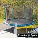 Trampoline Replacement 12 13 14 15 16 ft Trampoline Safety Net Round Frame Trampolines Enclosure Net Weather Resistant Trampoline Net with Double Headed Zippers, Net Only (8 Straight Poles, 12 FT)