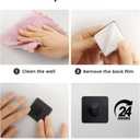 Bath Towel Hooks 4 Pack, Heavy Duty Wall Hooks for Bathrooms/Coat/Robe/Kitchen, Non-Punching self-Adhesive Hooks, Matte Stainless Steel Black