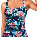 Yonique Women's Tankini Top Only Tummy Control Bathing Suits Top Modest Swim Tank Tops, Medium