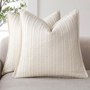 Foindtower Set of 2 Decorative Cotton Waffle Weave Throw Pillow Covers Euro Shams Cushion Covers Accent European Pillowcase for Bed Couch Sofa Bedroom Living Room Home Decor 2626 Inch Natural Ivory Foindtower Set of 2 Decorative Cotton Waffle Weave Throw Pillow Covers Euro Shams Cushion Covers Accent European Pillowcase for Bed Couch Sofa Bedroom Living Room Home Decor 2626 Inch Natural Ivory
