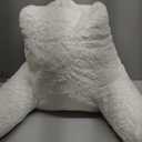 Nestl Fur Reading Pillow, Stylish Back Pillow for Bed Sitting Up, Faux Fur Bed Chair Pillow with Arms, Reading Pillows for Sitting in Bed Adult & Kids, Sit Up Back Support Pillow for Bed Rest - White