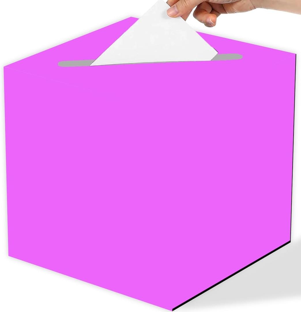 4 x Purple and Silver Graduation Card Box for Class of 2026, Congrats Grad Card Box for Graduation Party Supplies Party Favors