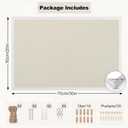 Thboxes Cork Board with Linen, 30" x 20" Double-Sided Bulletin Board Corkboard for Wall Picture Display Framed Vision Boards for Home Office School Pin Boards with 20 Pushpins &10 Clips